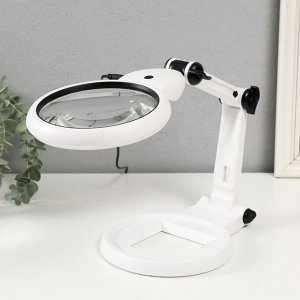 Лампа-лупа х4 ?8 для творчества LEDx24 от 3AAA USB линзы d=2.95 и 12 см 5.5?19.7?40.5 см