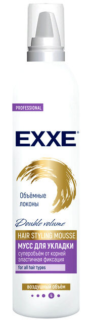 EXXE Мусс для укладки волос Объёмные локоны, 250мл степень фиксации 4 экстрасильная