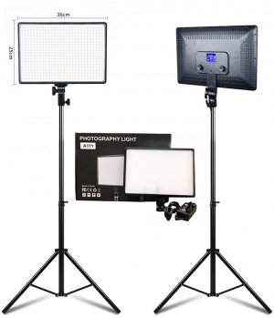 Профессиональная лампа Led Photography Light Pro A111 31см для фото и видео съёмки, осветитель, видеосвет, с LED-дисплеем + штатив