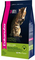 EUK Cat HAIRBALL корм для вывода шерсти из желудка с домашней птицей для кошек 400 г