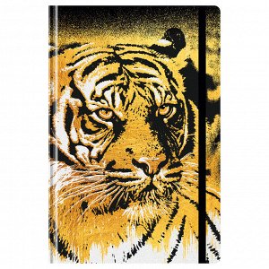 Ежедневник недатированный А5, 128л., 7БЦ ""Golden tiger"", матовая ламинация, на резинке
