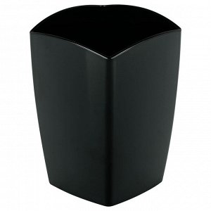 Подставка-стакан СТАММ ""Тропик"", пластиковая, квадратная, черная