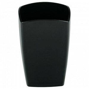 Подставка-стакан СТАММ ""Тропик"", пластиковая, квадратная, черная