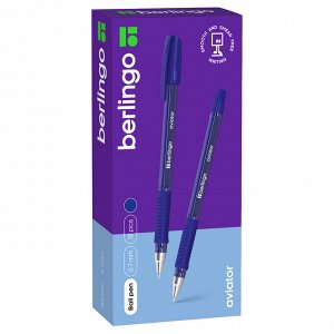 Ручка шариковая Berlingo ""Aviator"" синяя, 0,7мм, грип