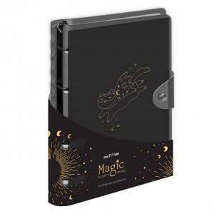 Тетрадь на кольцах 120л., А5, клетка MESHU ""Black cat"", с пластиковой обложкой