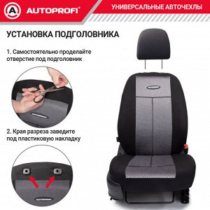 Автомобильные чехлы TT, полиэстер/сетка AIR MESH, 9 предметов, передний ряд, задний ряд, AIRBAG, черн./т. серый