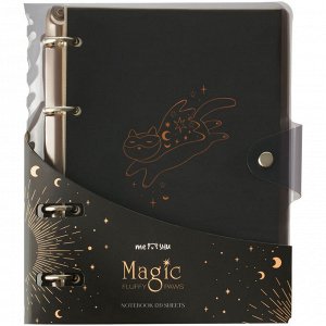 Тетрадь на кольцах 120л., А5, клетка MESHU ""Black cat"", с пластиковой обложкой