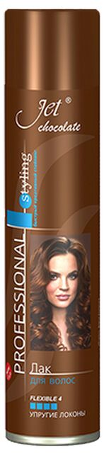 Лак для волос Jet Chocolate Flexible Упругие локоны степень фиксации 4 ультрасильная 300мл