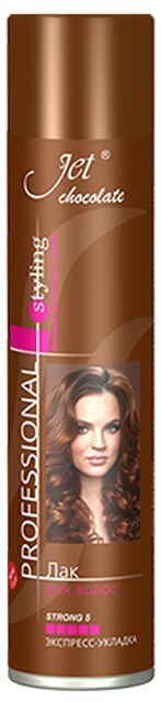 Лак для волос Jet Chocolate Strong Экспресс Укладка степень фиксации 5 экстрасильная 300мл