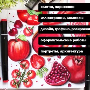 Маркеры двусторонние для скетчинга 12 шт