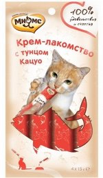 Крем-лакомство Мнямс для кошек с тунцом Кацуо 15 г х 4 шт.