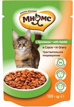 Мнямс паучи для взрослых кошек с кроликом 100 г в соусе, чувствительное пищеварение