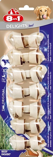 8in1 DELIGHTS Beef XS косточки с говядиной для мелких собак 7,5 см 7 шт