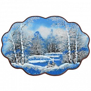 Картина с рисунком из камня, зима "облачко" 46*31,5см, 700г