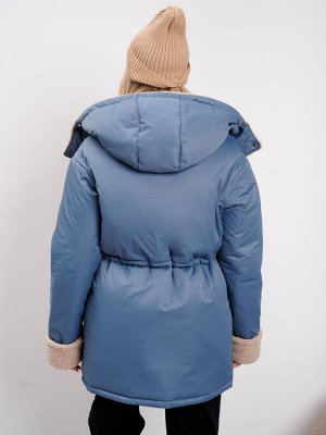 Куртка зимняя 'Лама' серо-голубой