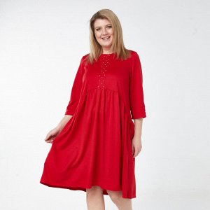Платье, текстиль, красный, Красный