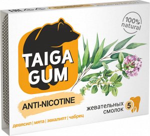 Смолка Taiga Gum "ANTI-NICOTINE" блистер №8 по 0,8 г, в растит. пудре, без сахара, в инд. уп.