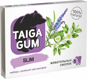 Смолка Taiga Gum "SLIM" блистер №5 по 0,8 г, в растит. пудре, без сахара, в инд. уп.