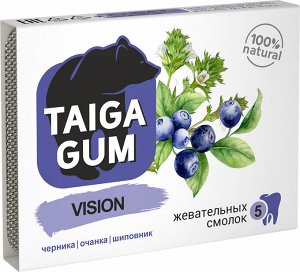 Смолка Taiga Gum "VISION" блистер №5 по 0,8 г, в растит. пудре, без сахара, в инд. уп.