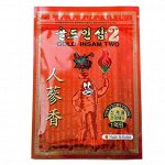 Корейский пластырь согревающий с красным женьшенем Gold Insam Two 2 Korean, 1 упаковка (20 листов)