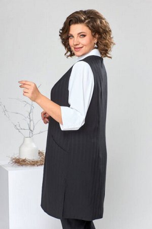 Блуза, брюки, жилет  Romanovich Style 3-1759 белый/чёрный