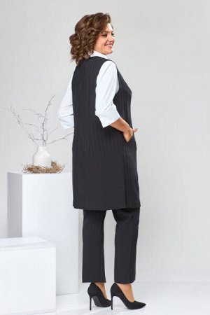 Блуза, брюки, жилет  Romanovich Style 3-1759 белый/чёрный