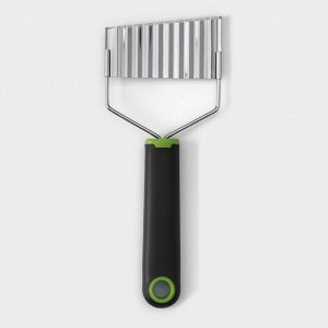 Нож для фигурной нарезки Доляна Lime, 20 см, нержавеющая сталь, чёрный