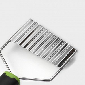 Нож для фигурной нарезки Доляна Lime, 20 см, нержавеющая сталь, чёрный