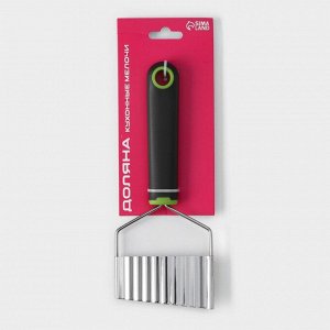 Нож для фигурной нарезки Доляна Lime, 20 см, нержавеющая сталь, чёрный