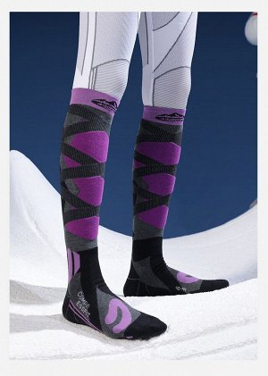 Спортивные компрессионные носки для лыж и сноуборда Golovejoy DWZ05. 35-39. Фиолетовые