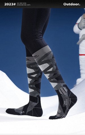 Спортивные компрессионные носки для лыж и сноуборда Golovejoy DWZ05. Серый (35-39)