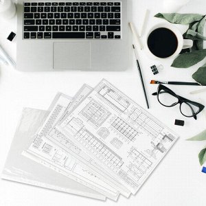 Папки-файлы перфорированные, А4, STAFF "ЭКОНОМ", КОМПЛЕКТ 100 шт., гладкие, 30 мкм, 271825
