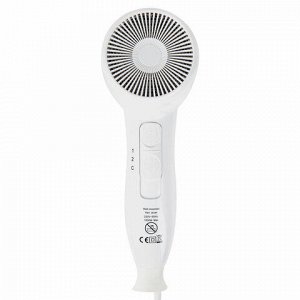 Фен для волос настенный KSITEX F-1800 W, 1800 Вт, пластик/металл, 2 скорости, белый