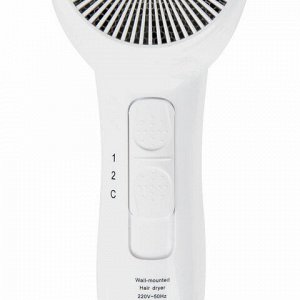 Фен для волос настенный KSITEX F-1800 W, 1800 Вт, пластик/металл, 2 скорости, белый