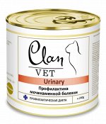 CLAN VET URINARY Влажный лечебный корм для кошек профилактика мочекаменной болезни, ж/б 240 гр 1/12