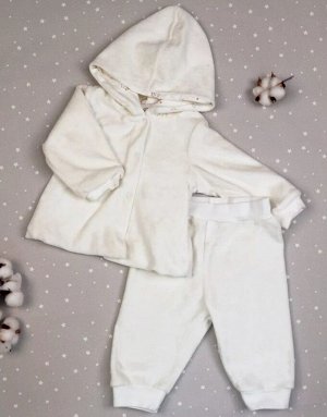Костюм детский велюровый кофточка и брюки цвет Белый