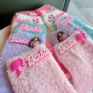 Флисовые женские однотонные носки &quot;Барби&quot;