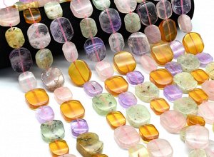 Бусины из самоцветов овалы 20*25мм; 15*20мм, 38см, 17 бусин