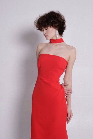 Платье красное открытое