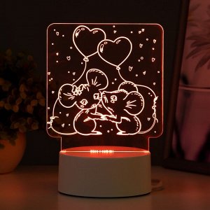 Светильник "Мышата" LED RGB от сети 11,2х9,5х12,6 см