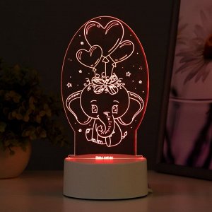 Светильник "Слоненок" LED RGB от сети 11х9,5х18 см