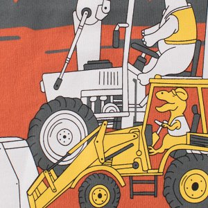 Детская футболка с машинами, цвет оранжевый