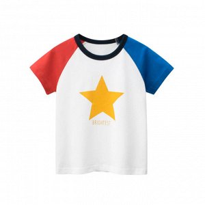 Детская футболка "Звезда", цвет белый/красный/синий