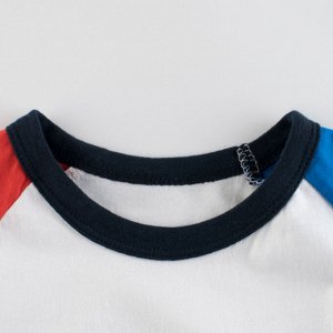 Детская футболка "Звезда", цвет белый/красный/синий