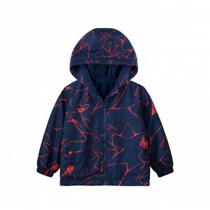 Детская куртка с флисовым подкладом, с принтом, цвет красный/синий
