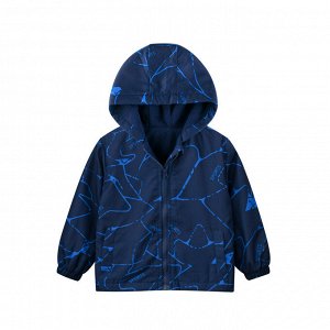 Детская куртка с флисовым подкладом, с принтом, цвет темно-синий/синий