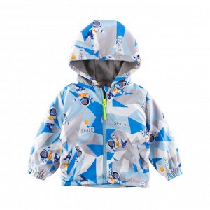 Детская утепленная куртка "Космос", цвет синий