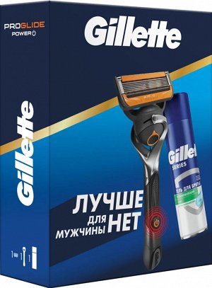 Gillett Подарочный набор  Бритва + 1 сменная кассета + Гель для бритья Алоэ e ProGlide Power 200 мл Джилетт