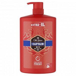 Олд Спайс Мужской гель для душа + Шампунь для волос 3 в 1 Old Spice Captain 1000 мл
