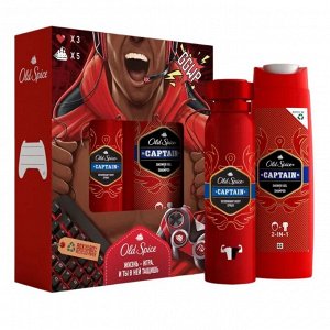 Олд Спайс Подарочный набор Дезодорант-спрей + Шампунь 2 в 1, Old Spice Captain, 150 мл + 250 мл